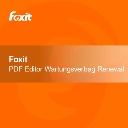 Foxit PDF Editor Onderhoudscontract Verlenging
